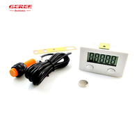 GEREE YB5C Compteur électrique numérique LCD 1.5V Aimant puissant avec interrupteur Capteur 20Hz Affichage à 5 chiffres Compteur d'accumulation