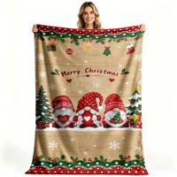 Couverture Polaire en Flanelle Noël Joyeux Noël Arbre Doré Luxe Noir Hiver Décoration de Fêtes Impression Personnalisée Vente en Gros OEM