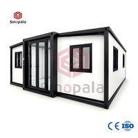 Maison conteneur pliable en kit 20 pieds, maisonnette modulaire abordable avec salle de bain et cuisine