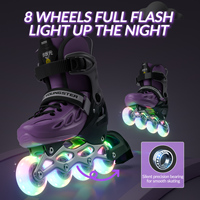 Patins à roulettes professionnels à 4 roues, patins en ligne de slalom, taille réglable, chaussures de roller pour adultes et enfants