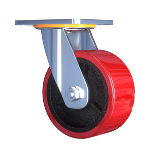 1 Tonne Industrielle Lenkrolle Extra Schwerlast Pulverbeschichteter Gusseisenkern <span class=keywords><strong>PU</strong></span>-Transportrollen Breite 50mm Maschinentransport - Product Image 1