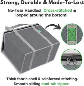 여분의 대형 무거운 의무 비 짠 재사용 토트 식품 배달 가방, 식료품 열 쇼핑 가방 절연 쿨러 토트 백 - Product Image 2