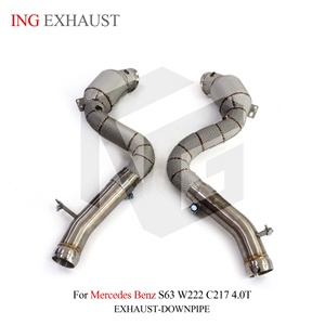 ING SUS304 Downpipe pour Mercedes-AMG S63 W222 / C217 M177 4.0T 2017-2020 |   Échappement avec bouclier thermique à fixation directe – Vente en gros - Product Image 3