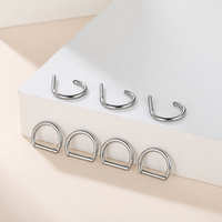 Anneau segmenté articulé en titane ASTM F136 16G en forme de D pour septum, clicker, piercing de nez, daith, cartilage – Idéal pour les studios de piercing et les mariages