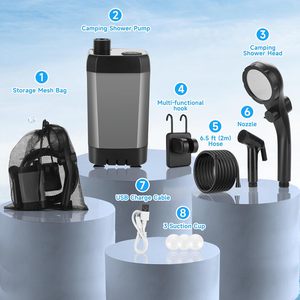 6000mAh Electric Camping Pump Rechargeable Portable <b>Hand</b> <b>Shower</b> Head for Outdoor Camping Bathing Water - Product Image 2