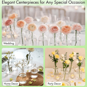 Petits vases décoratifs en <span class=keywords><strong>verre</strong></span> <span class=keywords><strong>vert</strong></span> pour fleurs, petites bouteilles vintage, centre de table pour mariage et décoration intérieure - Product Image 2