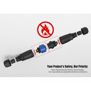 Acoplamiento <span class=keywords><strong>de</strong></span> bayoneta para exteriores M19 <span class=keywords><strong>de</strong></span> 2 pines Ensamblaje <span class=keywords><strong>de</strong></span> soldadura <span class=keywords><strong>de</strong></span> enchufe impermeable IP68 para conexión <span class=keywords><strong>de</strong></span> panel solar e iluminación LED - Product Image 4