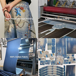 QUICKSHOW <span class=keywords><strong>Jeans</strong></span> in Denim con Stampa Digitale Disponibili in Stock Donna Gamba Larga Y2K 100% Cotone di Marca <span class=keywords><strong>Baggy</strong></span> <span class=keywords><strong>Uomo</strong></span> - Product Image 6