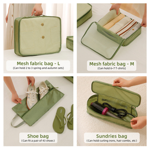 Juego de 6 cubos de embalaje de viaje con logotipo personalizado, bolsas organizadoras de ropa para equipaje, bolsa de almacenamiento de compresión para maleta - Product Image 5