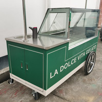 Chariot mobile de vente de crème glacée de 6 casseroles