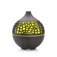 Diffuseur d'huiles essentielles ultrasonique en bois creux 180 ml USB 5V avec lumière LED silencieuse pour bureau et chambre