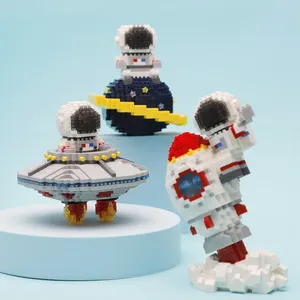 Micro Diamond Bausteine Moon Satellite Planet Spaceman Konstruktion Pädagogische Ziegel Spielzeug für Kinder Astronaut