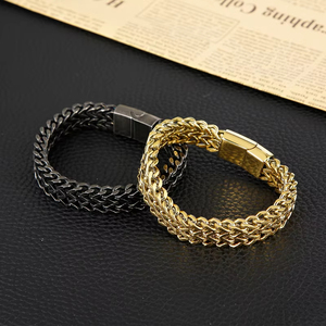 Elegante y Moderna Cadena Cubana Chapada en Oro para Hombre, Diseño Único, Acero Inoxidable Grabado, Estilo Vintage Hip Hop Punk, Venta al Por Mayor - Product Image 4