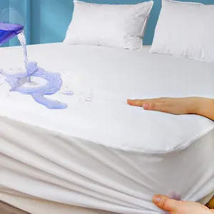 1 protector de colchón ajustado impermeable de microfibra, Blanca Funda de colchón suave y transpirable, funda de cama, Sábana bajera