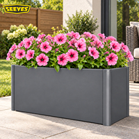 Jardinière rectangulaire en métal sur mesure pour extérieur, bac à fleurs pour projets de paysagisme d'hôtels et de patios, vente en gros OEM ODM
