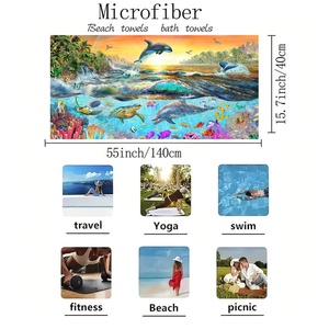 Toalla de Playa de Microfibra con Logotipo Personalizado, Secado Rápido, Doble Cara, de Terciopelo y Algodón, Estampada con Dibujos Animados, para Deportes, Camping y <span class=keywords><strong>Piscina</strong></span> - Product Image 2