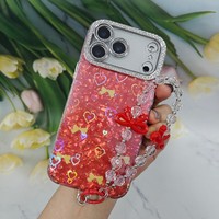 Coque de téléphone papillon avec protection d'objectif pour iPhone 17 Pro Max 17 Air 16 15 14 13 12 11 avec bracelets