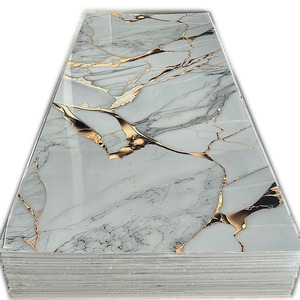 防水耐火性Spc石クリスタル壁パネル大理石<span class=keywords><strong>Pvc</strong></span> UVシャワー壁パネル - Product Image 1