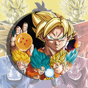 Badge en métal Goku <span class=keywords><strong>Super</strong></span> Saiyan, imprimé sérigraphié, technique de marquage, cadeau d'affaires rond - Product Image 3