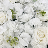 Panneau mural de fleurs artificielles blanches, toile de fond de mariage en soie, décoration de toile de fond de mariage, décoration de fête de mariage ou de douche nuptiale