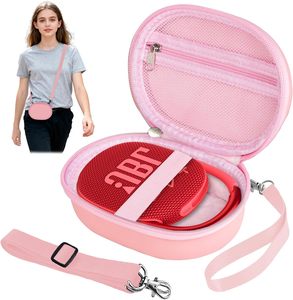 Étui rigide portable en EVA pour <span class=keywords><strong>JBL</strong></span> Clip 5 et Clip 4, étui de transport pour mini haut-parleur <span class=keywords><strong>Bluetooth</strong></span> avec sangle pour la maison, l'extérieur et les voyages (<span class=keywords><strong>rose</strong></span>) - Product Image 1