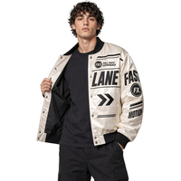 Veste bomber de style motard pour homme, avec logo personnalisé XUFEI, OEM, de haute qualité, en satin, imprimé graphique racing, streetwear, design de créateur.