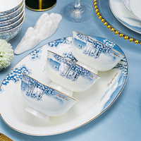 Service de Table Complet en Porcelaine Blanche Fine (Bone China) – Coffret Cadeau Grand Format pour Famille – Bols, Assiettes et Cuillères en Céramique de Haute Qualité
