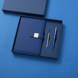 Hot Selling Custom Luxury <b>Leather</b> <b>Diary</b>-Premium Executive Stainless Steel <b>Leather</b> Embossed Notebook Journal Corporate Gift Sets - Product Image 3