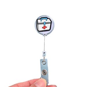 Visage souriant étoile rétractable tirer Badge bobine porte-carte d'identité ceinture Clip lanière nom étiquette carte pour bureau scolaire - Product Image 4