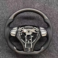 Volante Deportivo de Fibra de Carbono ZHOUCHI Modificado para SYLPHY Bluebird Tiida, Cuero Perforado Premium para Interior de Auto