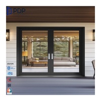 Puertas de Doble Hoja con Doble Acristalamiento de Seguridad de Alta Calidad PDP, Diseño Contemporáneo para Villas, Hoteles y Exteriores