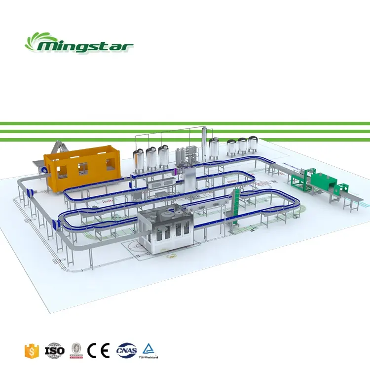 Mingstar Machine de capsulage de remplissage de lait de bouteille d'usine d'embouteillage de lait frais quotidien automatique