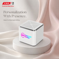Haut-parleur audio sans fil en forme de cube LED RGB avec logo personnalisé pour les événements de lancement de produits, les cadeaux promotionnels et les kits cadeaux pour les médias