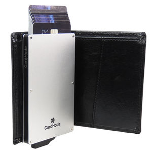 Custom PU Leather <b>Business</b> <b>Card</b> <b>Holder</b> Open Closure Short Design Magnetic <b>Card</b> Anti-theft RFID Blocking Nylon Lining Unisex - Product Image 1