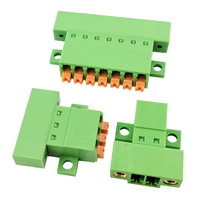 Bloque de terminales con abrazadera de resorte de perfil bajo con brida para montaje en panel, paso de 3.81mm - Conector en línea macho-hembra sin soldadura 2-24P