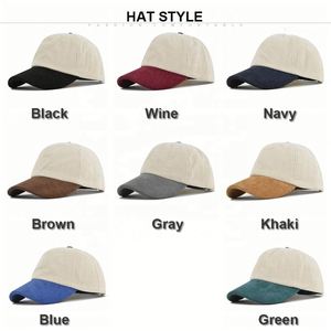 Casquette de baseball en velours côtelé pour l'automne et l'hiver, couleur unie, avec visière contrastée, pour hommes et femmes - Product Image 2
