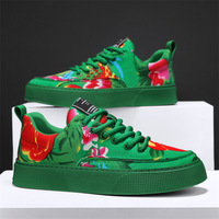 Chaussures décontractées en toile à grandes fleurs pour hommes, tendance mode printemps 2026