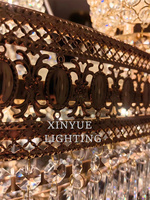 Lustre de mosquée islamique lustre d'escalier d'éclairage arabe pour le projet de masjid lustre en cristal de lampe de couleur dorée