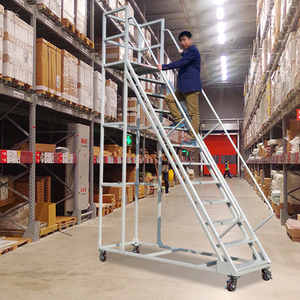 Vua toàn cầu kho leo xe di động nền tảng thang với bánh xe kệ kho siêu thị kiểm đếm nhặt Phân thang - Product Image 5