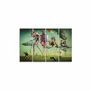 Surreal Dreamscape Salvador Dali <b>Art</b> Deco Panel Print on <b>Canvas</b> <b>Wall</b> <b>Art</b> SET of 4 Hanging Panels - Product Image 2