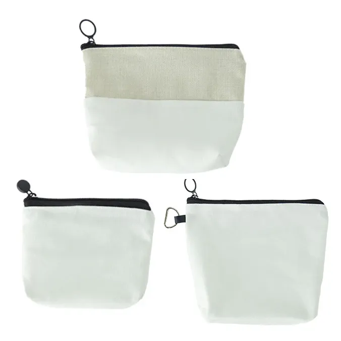 custom logo Zipper Coin bag Purse Canvas Zero Wallet silicone coin bag Cotton travel toiletry pouch coin bag
