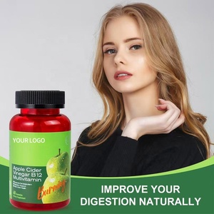 Мультивитаминные жевательные конфеты с яблочным уксусом и витамином B12, 60 шт. - Поддержка пищеварения и метаболизма - Product Image 3