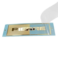Lettres adhésives personnalisées en nickel, mini-étiquettes métalliques estampées électroformées, autocollants métalliques étanches imprimés UV, feuille d'or