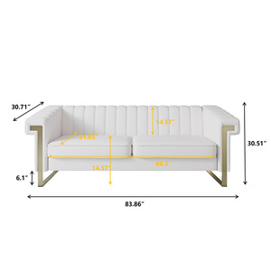 Canapé sectionnel moderne à deux places, capitonné, en <span class=keywords><strong>tissu</strong></span>, pour salon et villa - Product Image 6