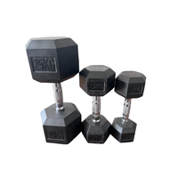 Vente en gros en Chine Fabricant personnalisé Poids libre Gym 3-100 LB 1-60 KG Ensemble Poignée en métal Fonte Caoutchouc Hex Hexagone Haltère