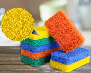 Hot Sell High Density Kitchen Cleaning Scrubber Sponge Durable Cleaning Silicone Scrubber Sponge