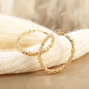 Orecchini a cerchio in oro con strass di cristallo per donna, gioielli alla moda per feste, in lega E404 - Product Image 2