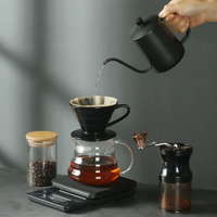 Kit de Démarrage Café & Thé Populaire Allan Vintage Noir pour Cafetière à Filtre, avec Sac de Voyage Familial – Idéal pour les Amateurs de Café
