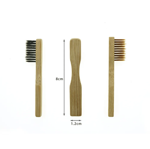 Mini Größe 8cm Holzgriff Bambus Zahnbürste Mehrzweck-Familien packung Haustier bürste für Reisen mit Hunden Katzen - Product Image 5