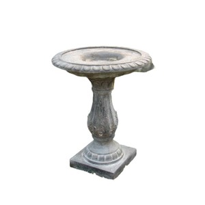 Bain d'oiseaux sur pied en fibre de verre haut de gamme, gris <span class=keywords><strong>vintage</strong></span> traditionnel, pour extérieur, jardin, cour, aménagement paysager et décoration de fête - Product Image 3